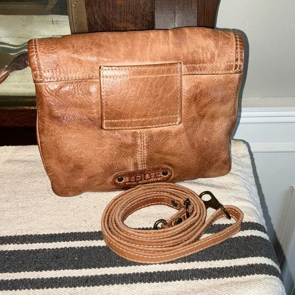 NWOT Bed Stu Leather Ziggy Clutch Crossbody Belt Bag Tan Rustic Retail $165 - Picture 2 of 16